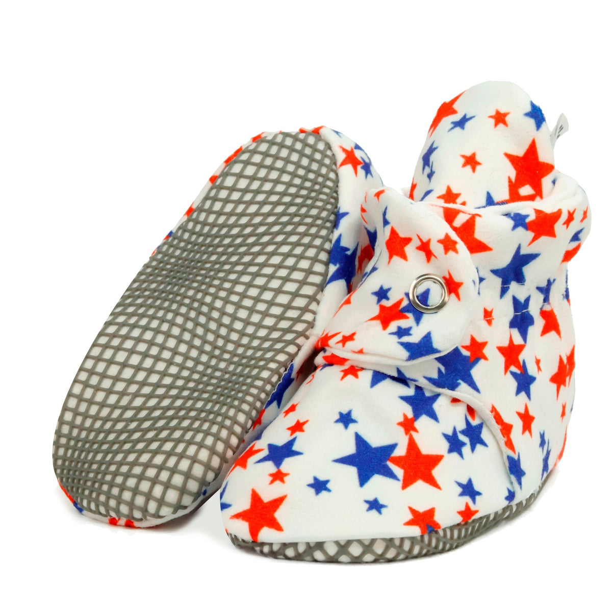 Organic Cotton Baby Booties, Non-Slip Sole, Cotton Newborn Booties Home Nursery Shoes, U.S. Flag - Baby Organic