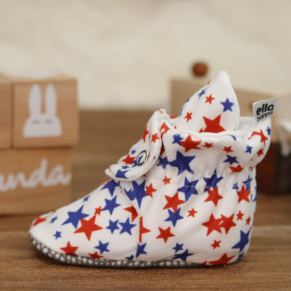 Organic Cotton Baby Booties, Non-Slip Sole, Cotton Newborn Booties Home Nursery Shoes, U.S. Flag - Baby Organic