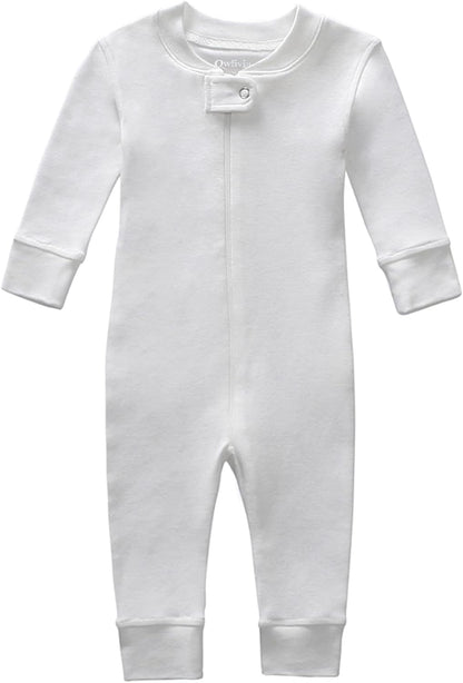 Organic Cotton Baby Boy Girl Zip up Sleep 'N Play Pjs, Footless, Long Sleeve - Baby Organic