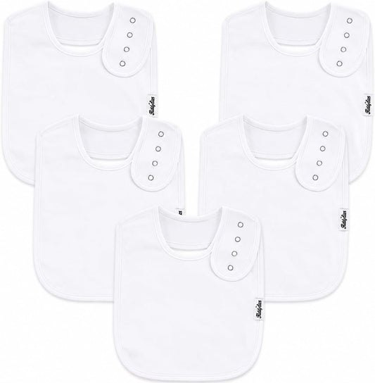 Organic Cotton Baby Drool Bibs | Soft, Adjustable, Absorbent, Unisex Teething Bandana Bibs for Babies - Baby Organic