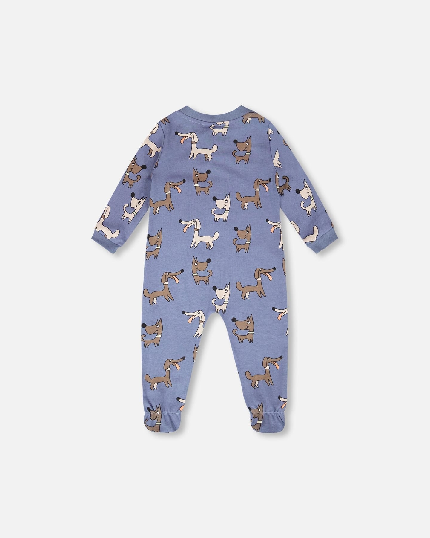 Organic Cotton Baby One-Piece Pyjama Blue Dog Print - Baby Organic