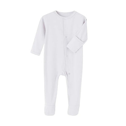 Organic Cotton Baby Rompers Footed Sleep and Play Autumn Winter Full Sleeve Jumpsuit Infant Footies Solid Color Bottoming Cloth - Baby Organic