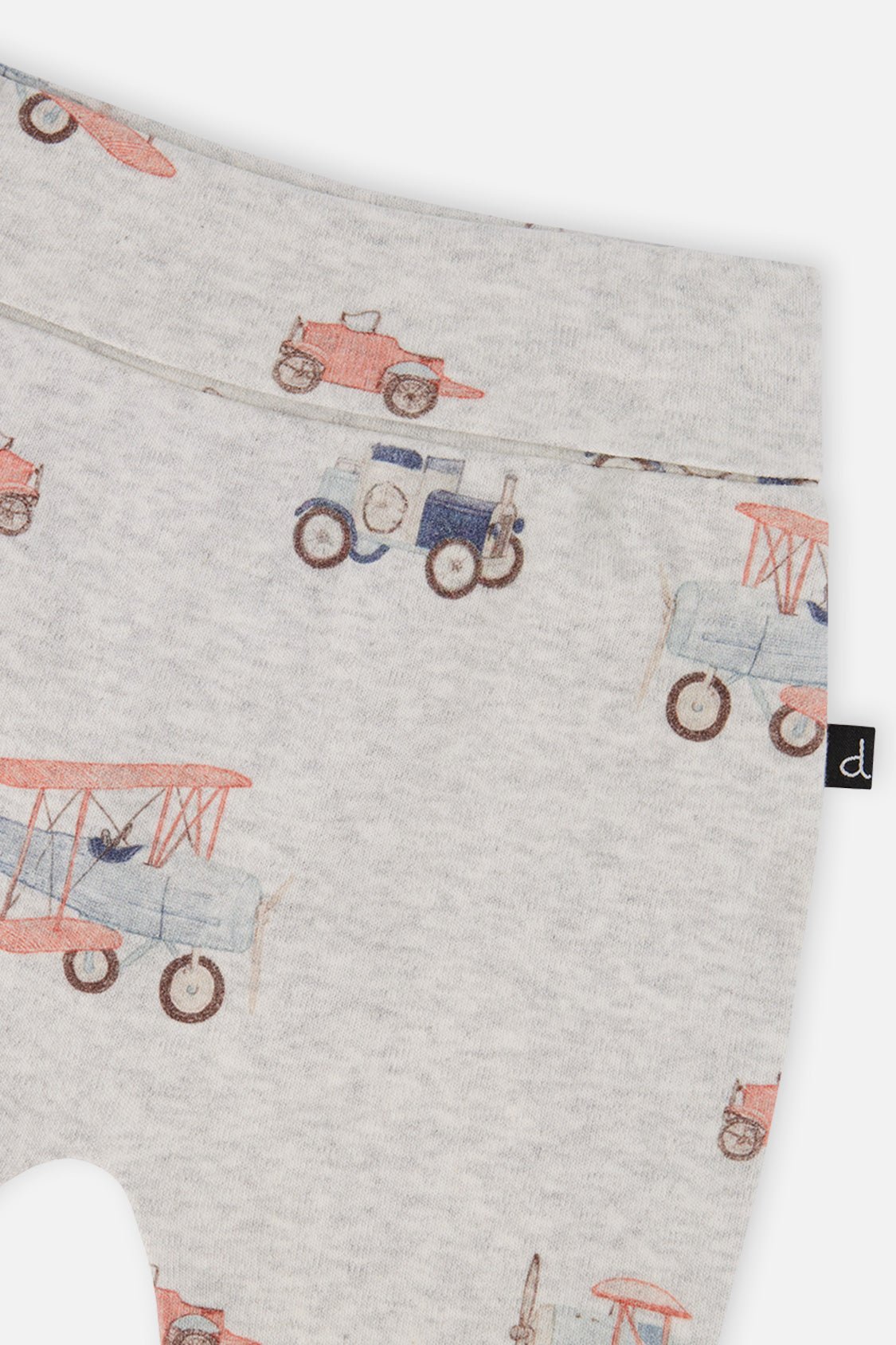 Organic Cotton Evolutive Pants Beige Printed Airplanes - Baby Organic