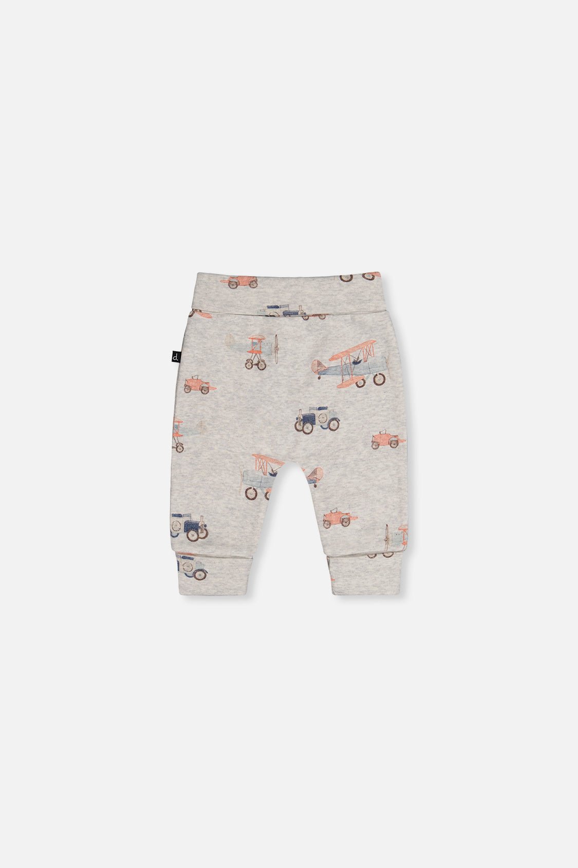 Organic Cotton Evolutive Pants Beige Printed Airplanes - Baby Organic