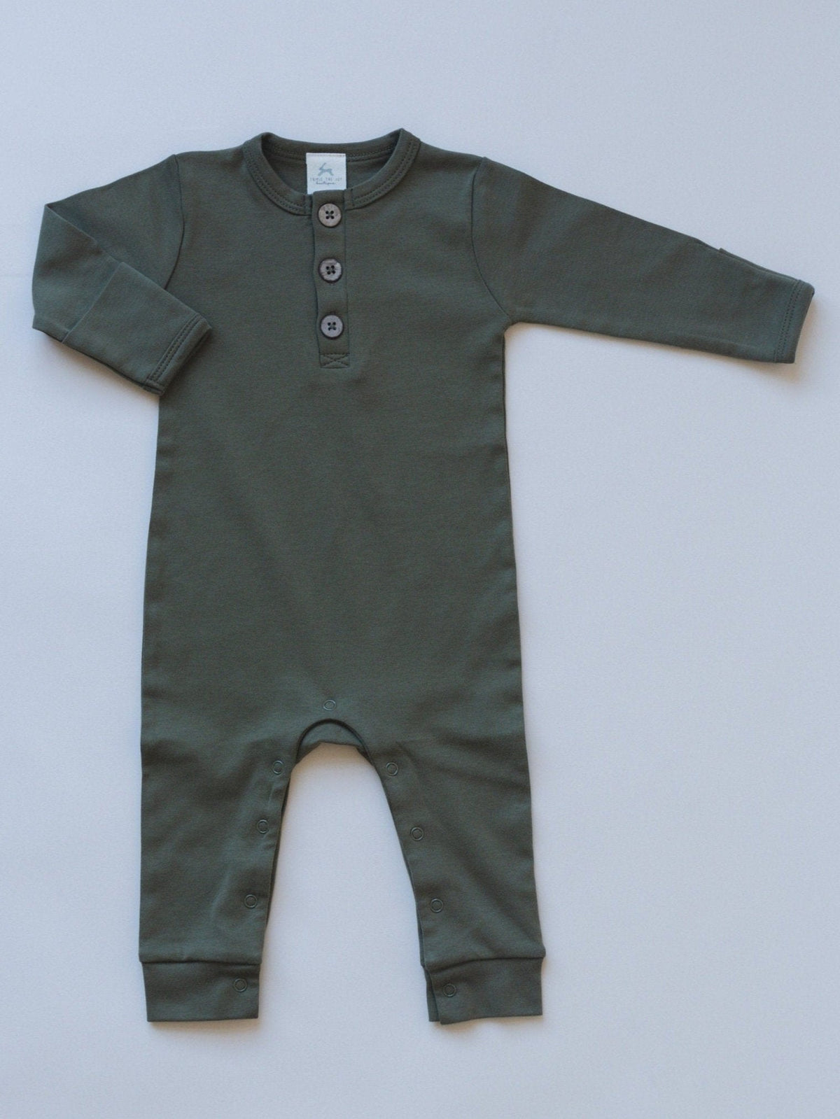 Organic Cotton Henley Romper - Baby Organic