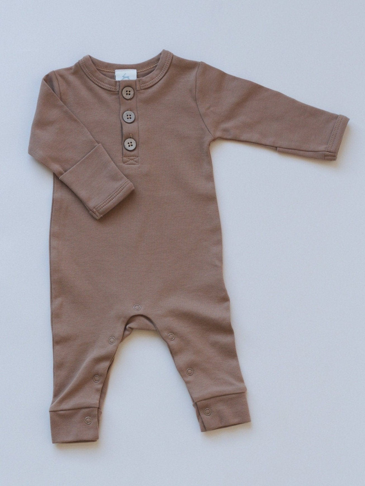 Organic Cotton Henley Romper - Baby Organic