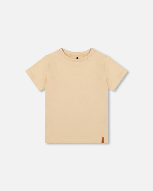 Organic Cotton Jersey T-Shirt Solid Beige - Baby Organic