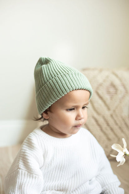 Organic Cotton Knit Beanie Caps for Babies and Kids - Baby Organic