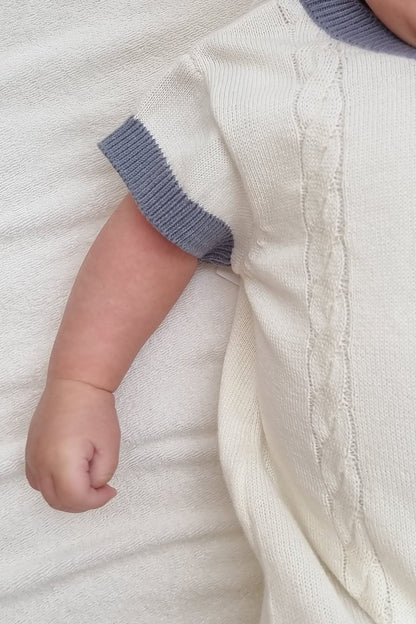 Organic Cotton Knitted Newborn Summer Romper - Baby Organic
