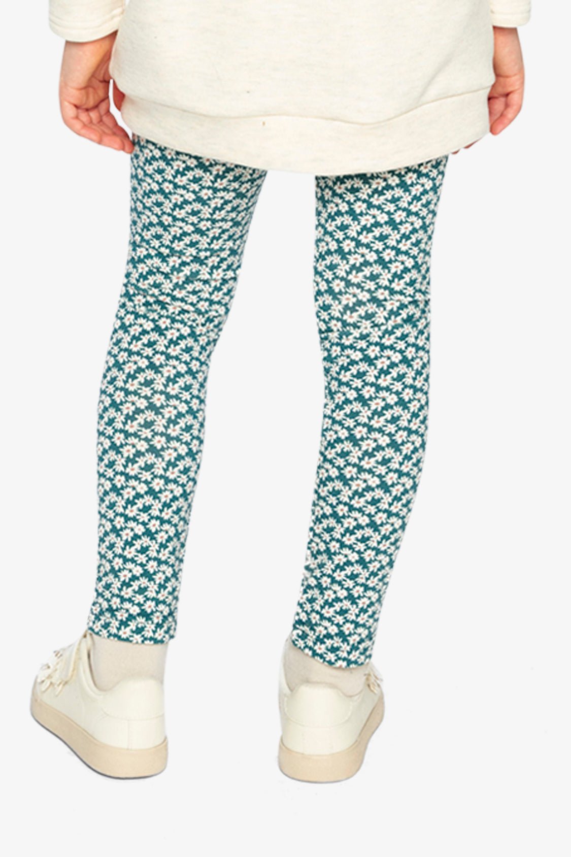 Organic Cotton Leggings Green Daisy Print - Baby Organic