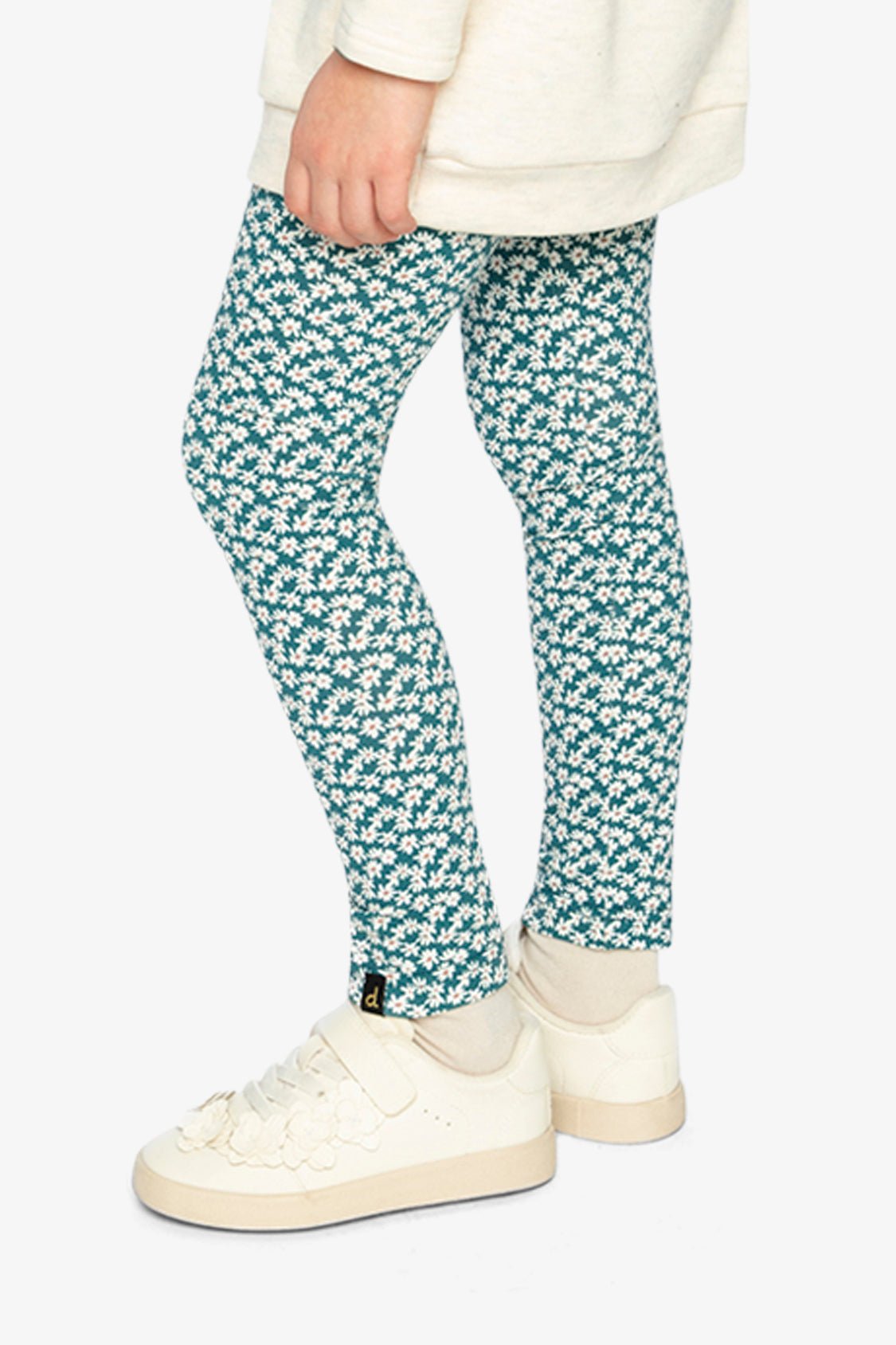 Organic Cotton Leggings Green Daisy Print - Baby Organic