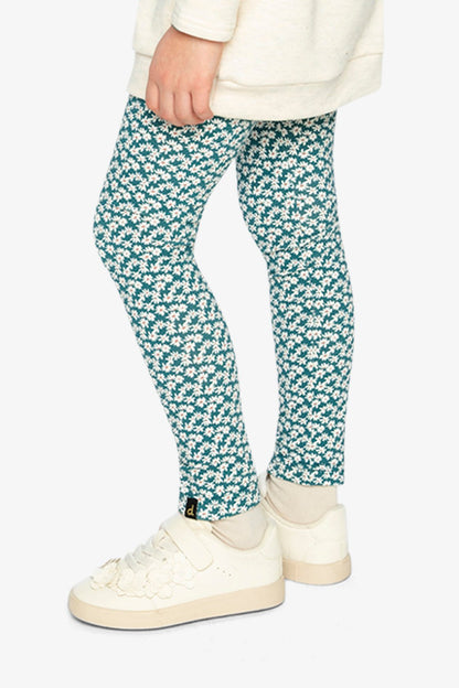 Organic Cotton Leggings Green Daisy Print - Baby Organic