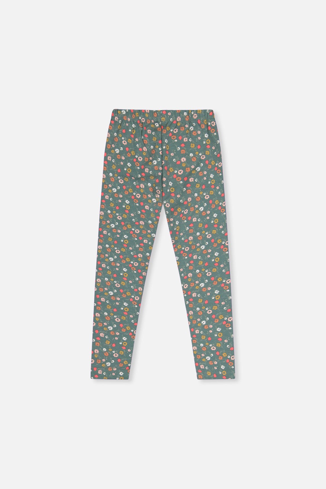 Organic Cotton Leggings Green Floral Print - Baby Organic