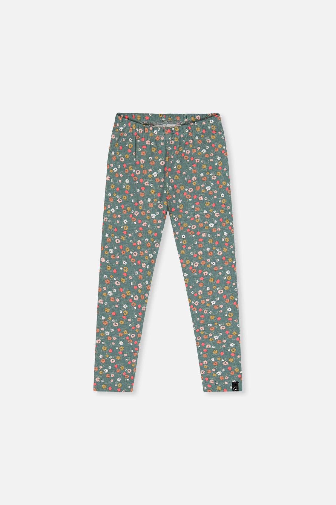 Organic Cotton Leggings Green Floral Print - Baby Organic