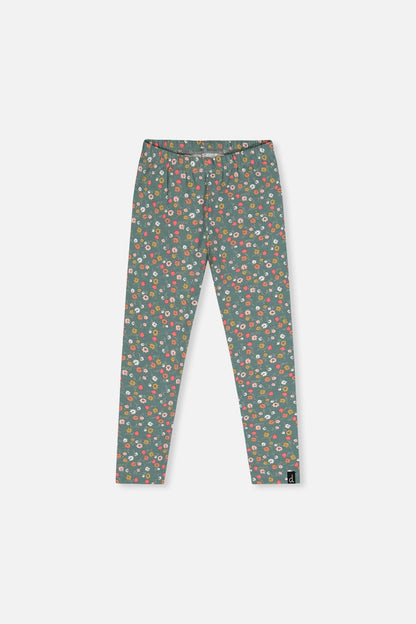 Organic Cotton Leggings Green Floral Print - Baby Organic