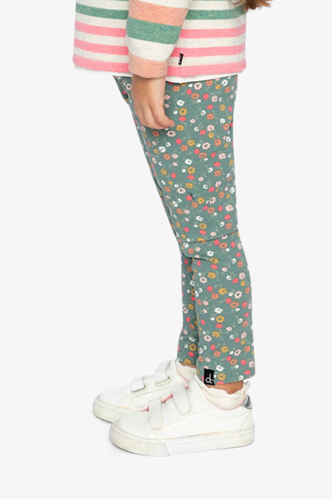 Organic Cotton Leggings Green Floral Print - Baby Organic