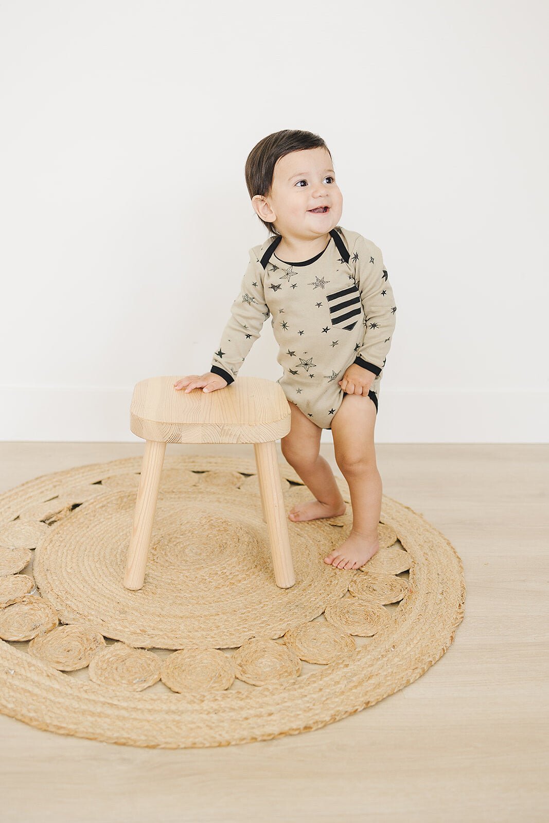 Organic Cotton Long Sleeve Bodysuit - Cosmic Star - Baby Organic