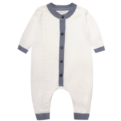 Front view of Organic Cotton Newborn Romper for newborn comfort
