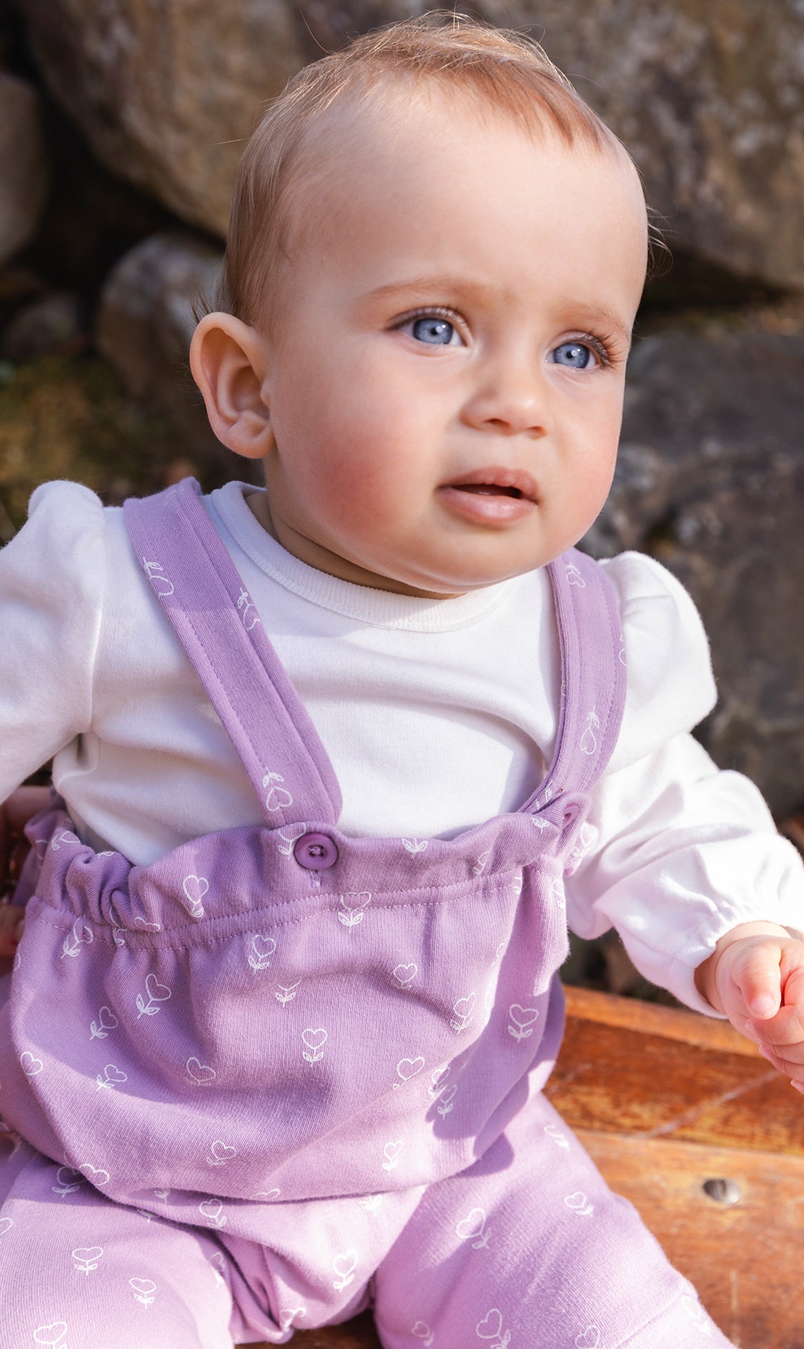 Organic Cotton Onesie And Overall Set Purple Floral Print - Baby Organic