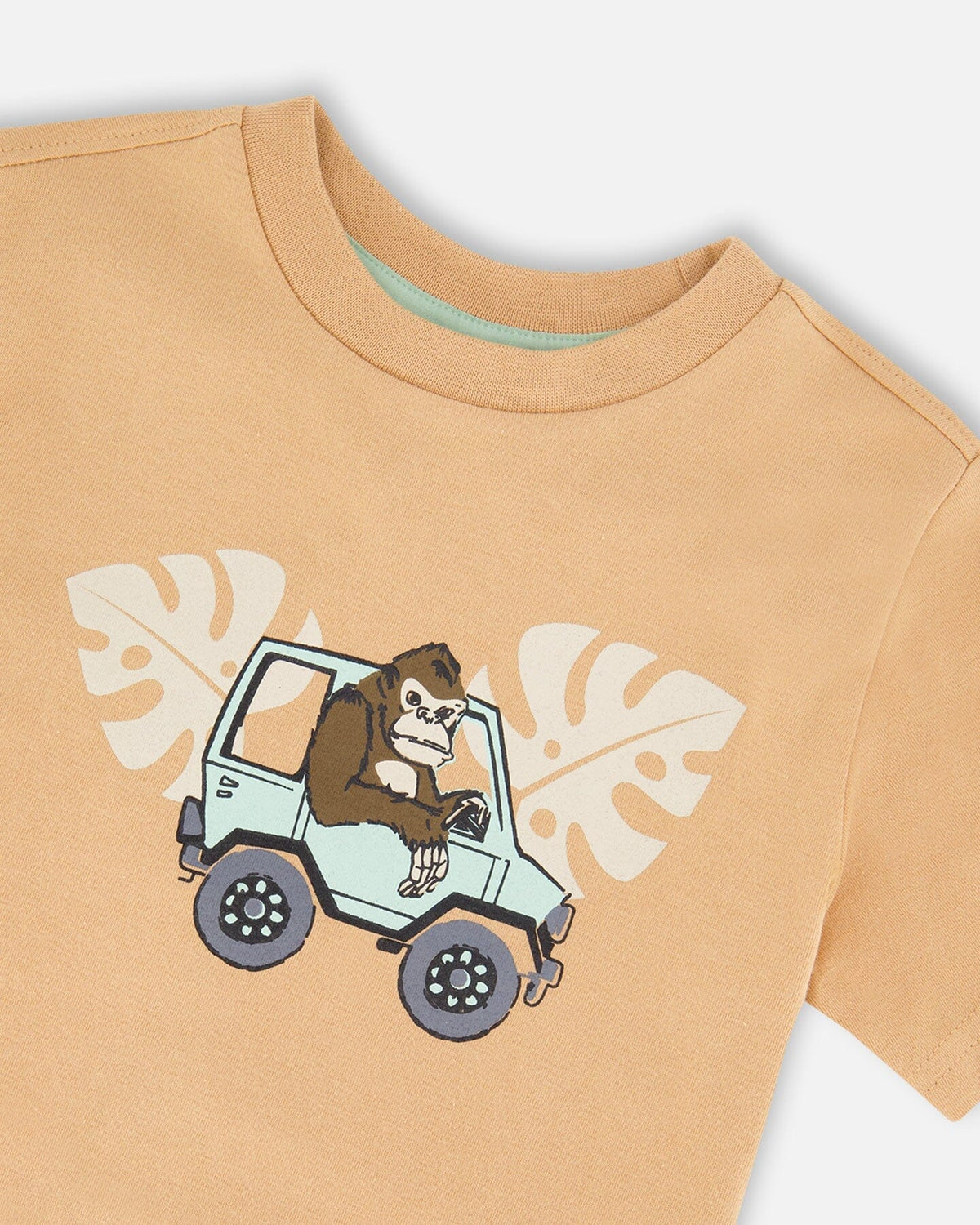 Organic Cotton Short Sleeve T-Shirt Beige - Baby Organic