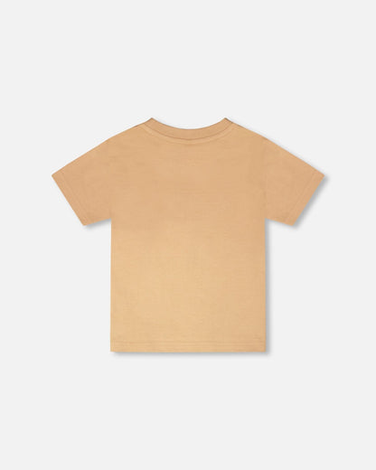 Organic Cotton Short Sleeve T-Shirt Beige - Baby Organic