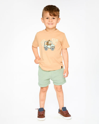 Organic Cotton Short Sleeve T-Shirt Beige - Baby Organic