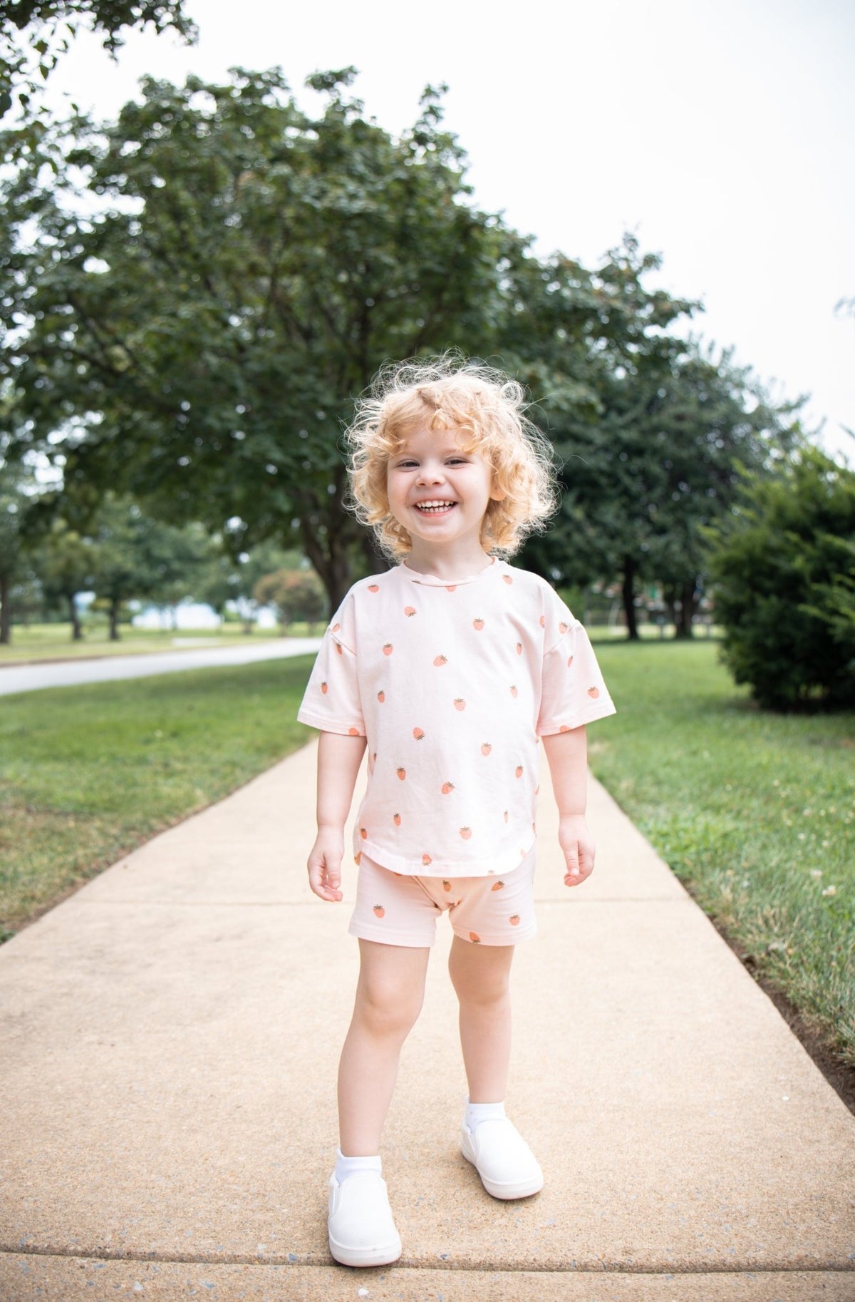Organic Cotton Strawberry Print Shorts Set - Baby Organic