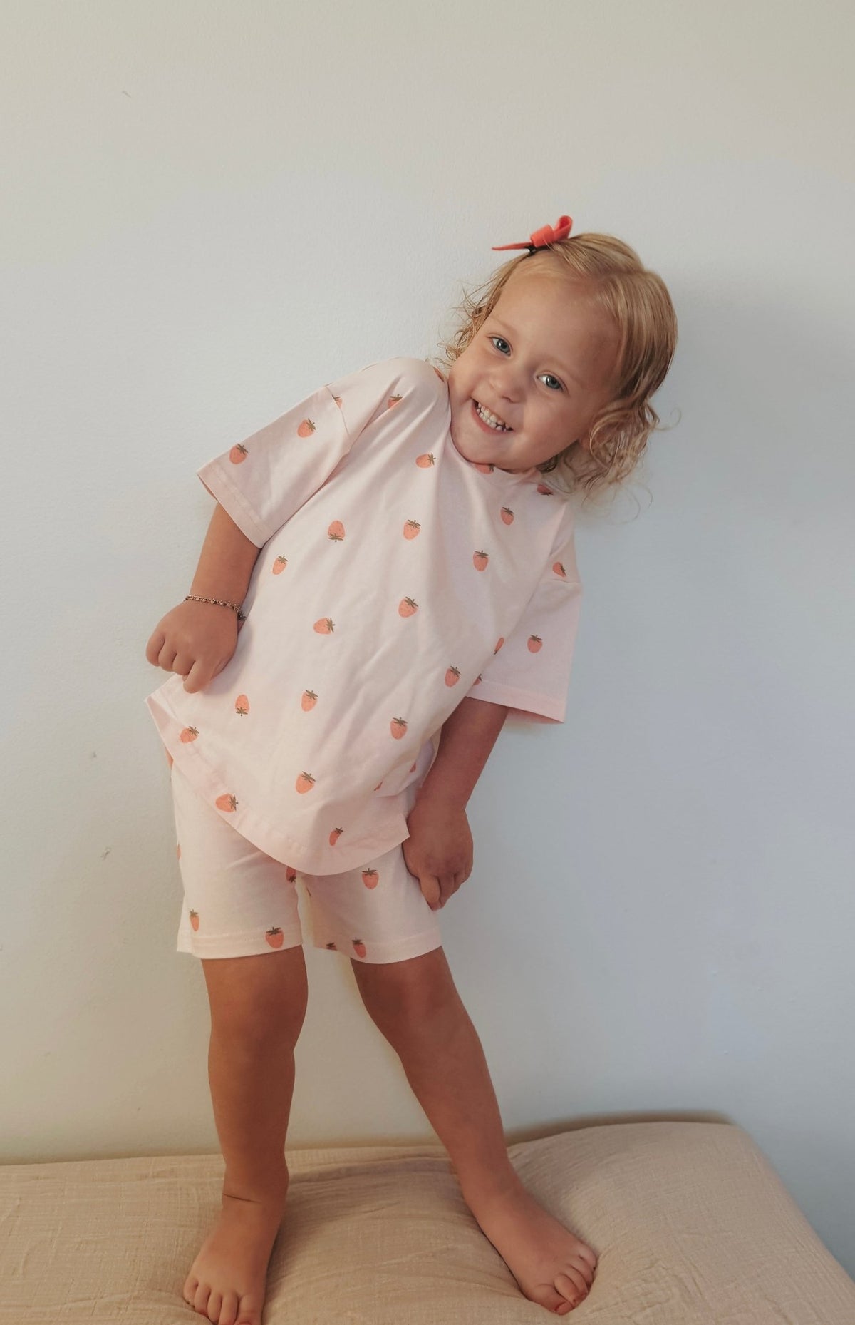 Organic Cotton Strawberry Print Shorts Set - Baby Organic