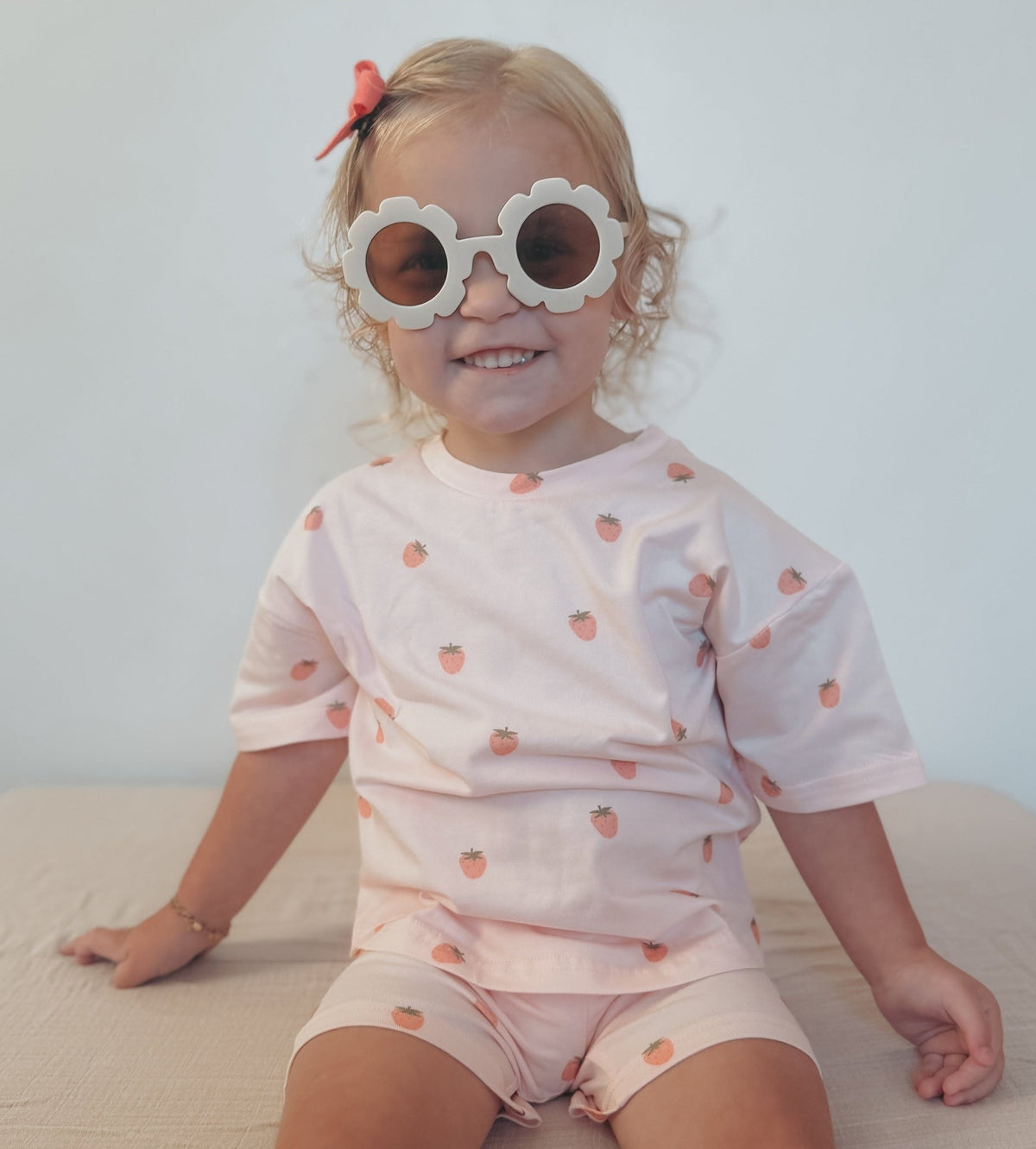 Organic Cotton Strawberry Print Shorts Set - Baby Organic
