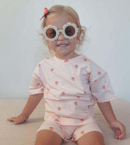 Organic Cotton Strawberry Print Shorts Set - Baby Organic