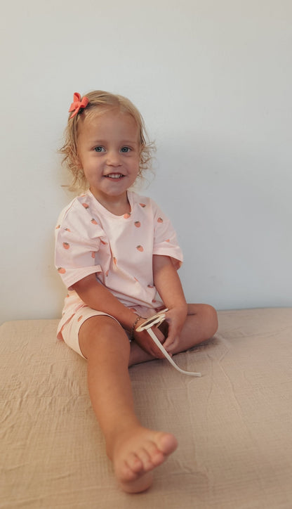 Organic Cotton Strawberry Print Shorts Set - Baby Organic