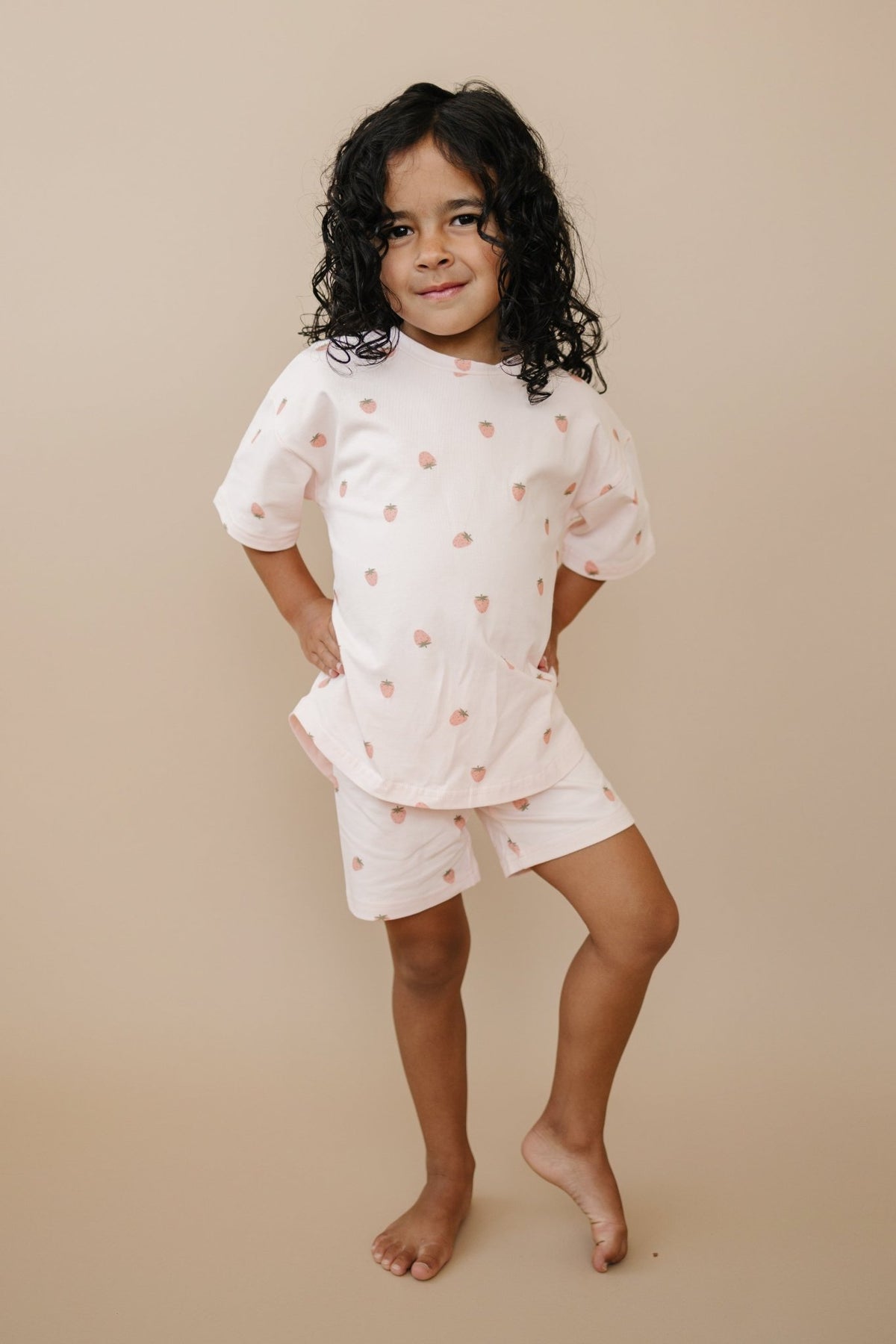 Organic Cotton Strawberry Print Shorts Set - Baby Organic