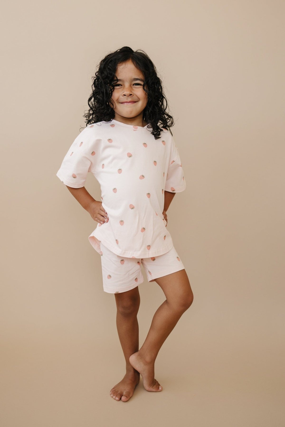 Organic Cotton Strawberry Print Shorts Set - Baby Organic
