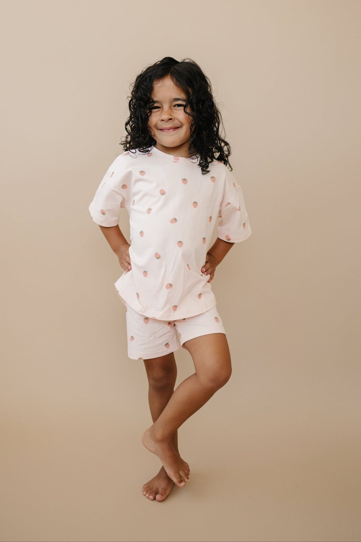 Organic Cotton Strawberry Print Shorts Set - Baby Organic