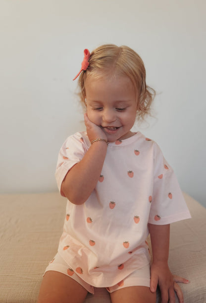 Organic Cotton Strawberry Print Shorts Set - Baby Organic