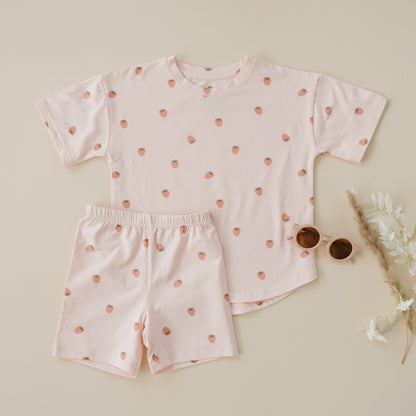 Organic Cotton Strawberry Print Shorts Set - Baby Organic