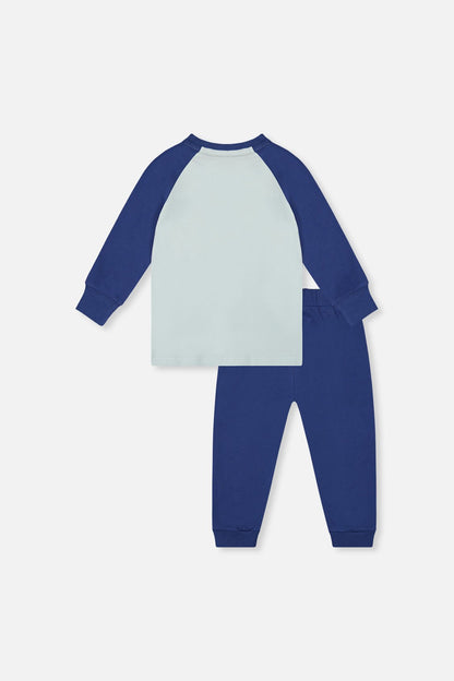 Organic Cotton T-Shirt & Pant Set Very Pale Turquoise - Baby Organic