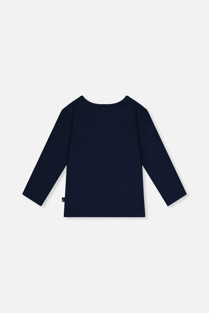 Organic Cotton T-Shirt Royal Blue And Pink - Baby Organic