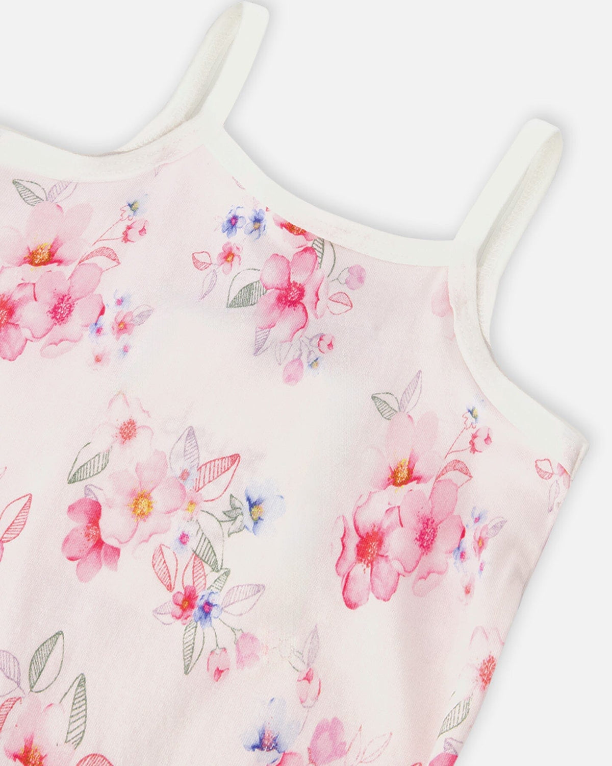 Organic Cotton Tank Underwear Pink Printed Flowers - Baby Organic