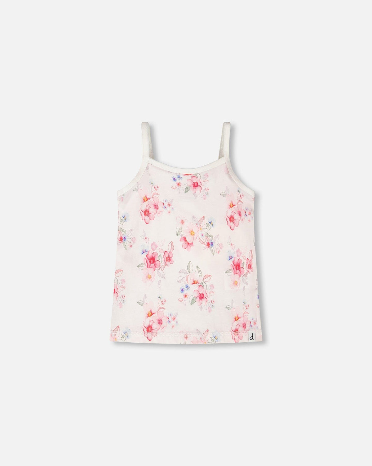 Organic Cotton Tank Underwear Pink Printed Flowers - Baby Organic
