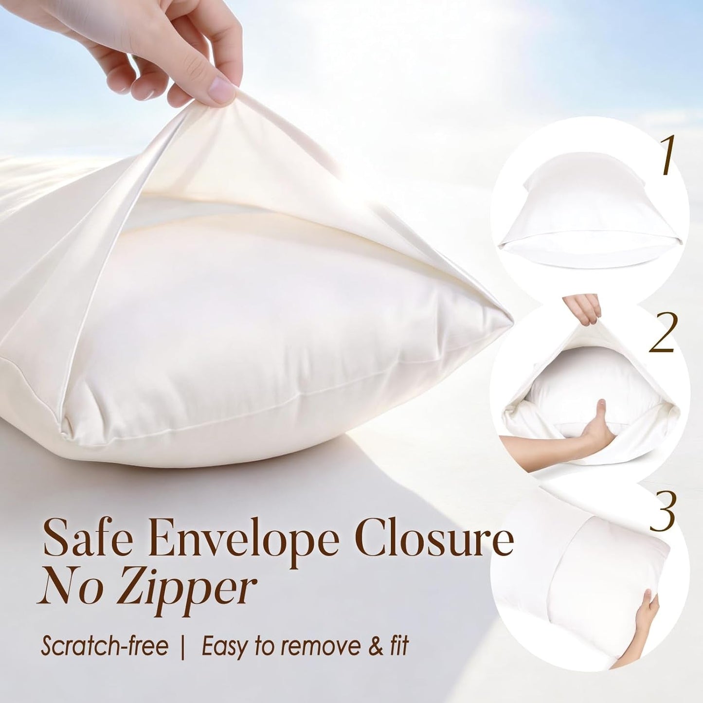 Organic Cotton Toddler Pillowcase 2 Pack, 14 X 20 Travel Pillow Case Cover for Babies, Kids, Boys and Girls, Soft and Breathable Small Pillow Cases with Envelope Closure, Ivory - Baby Organic