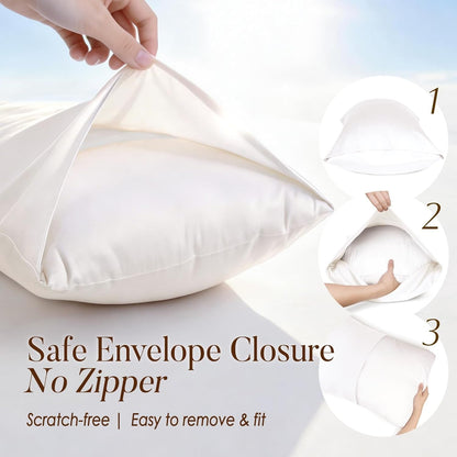 Organic Cotton Toddler Pillowcase 2 Pack, 14 X 20 Travel Pillow Case Cover for Babies, Kids, Boys and Girls, Soft and Breathable Small Pillow Cases with Envelope Closure, Ivory - Baby Organic