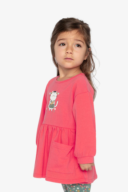 Organic Cotton Tunic Coral Pink - Baby Organic
