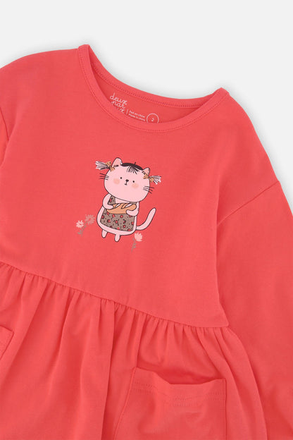 Organic Cotton Tunic Coral Pink - Baby Organic