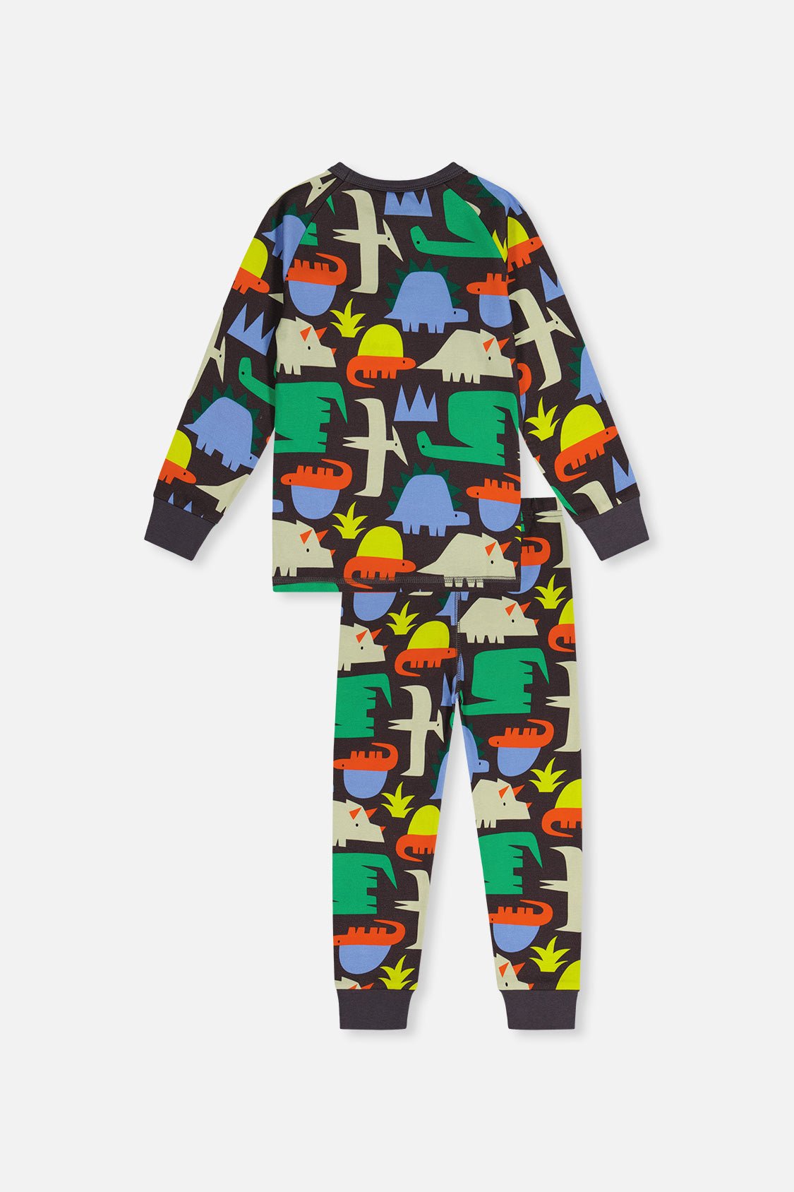 Organic Cotton Two Piece Pajama Set Black Dinosaur Print - Baby Organic