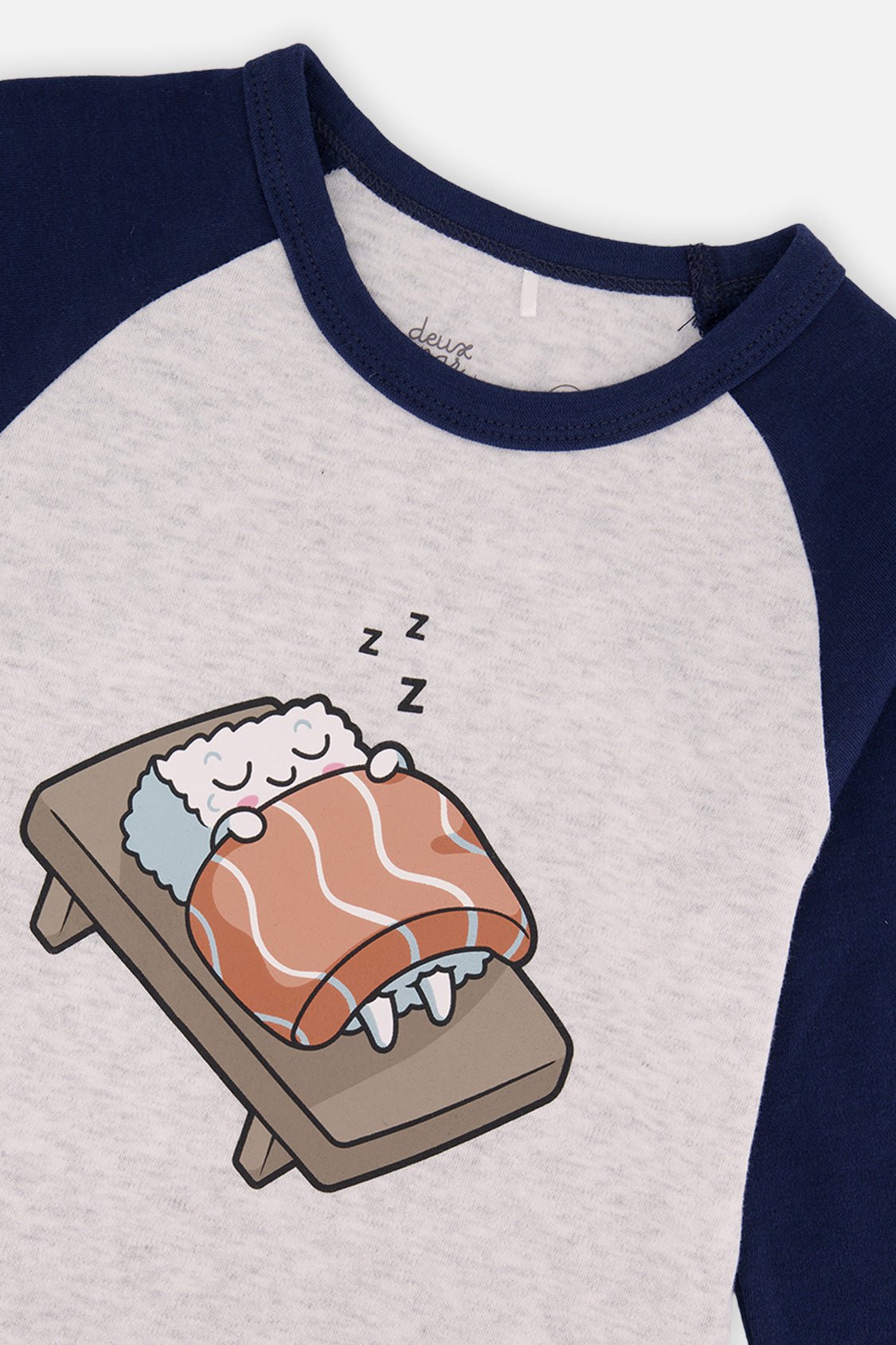 Organic Cotton Two Piece Pajama Set Blue Sushi Print - Baby Organic