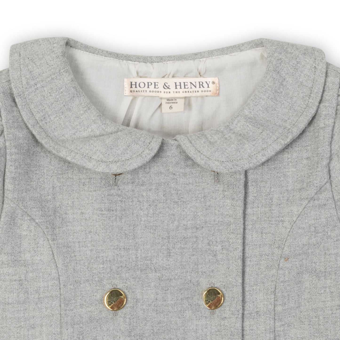 Organic Double Breasted Flannel Dress elegant tailored organic dress style