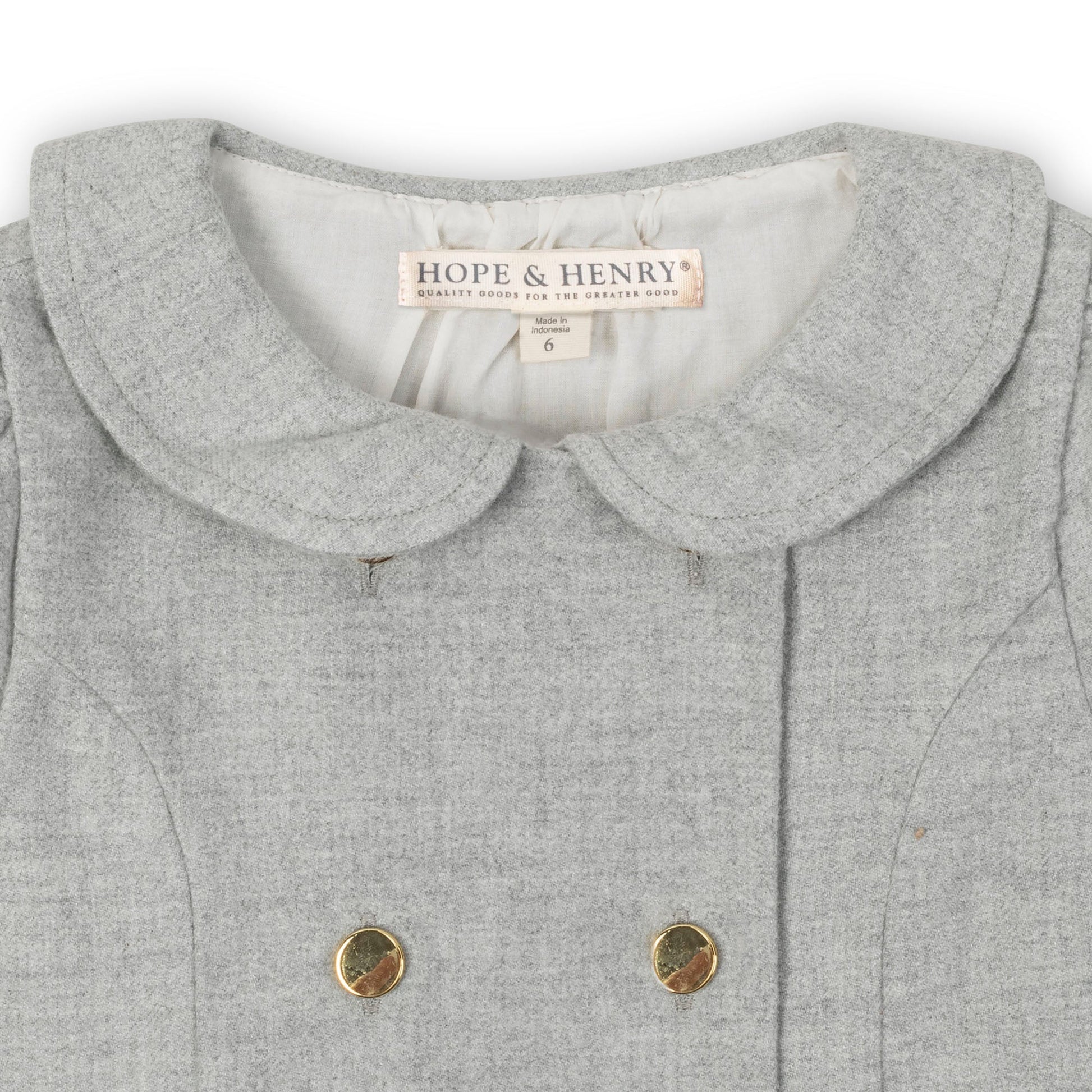 Organic Double Breasted Flannel Dress elegant tailored organic dress style