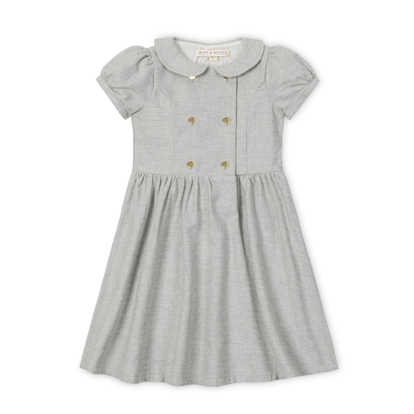 Organic Double Breasted Flannel Dress soft organic cotton flannel dress