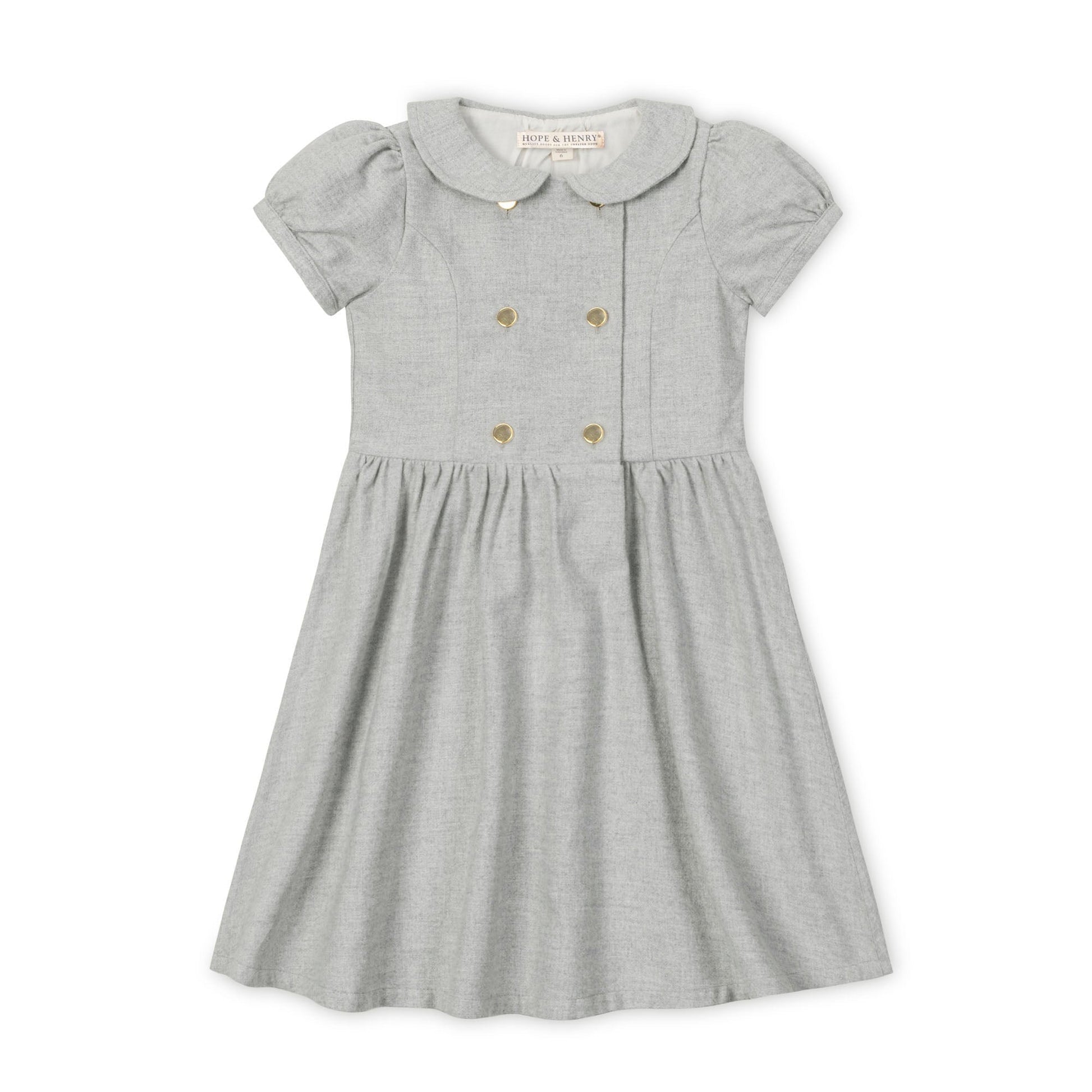 Organic Double Breasted Flannel Dress soft organic cotton flannel dress